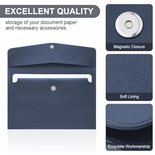 OFFCUP Leather Envelope Documents, 2pcs A4 File Folder, PU Document Bag — view 3
