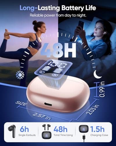 ZIUTY Wireless Earbuds, Bluetooth 5.4 Ear Buds with HiFi Stereo Deep Bass — view 6