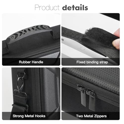EUGOOCX Hard Travel Case Compatible with Starlink Mini, EVA Protective Bag with Carrying Shoulder Strap for Mini Star Link, Kickstand, Pipe Adapter, Cables, Power Adapter(Black) — view 6