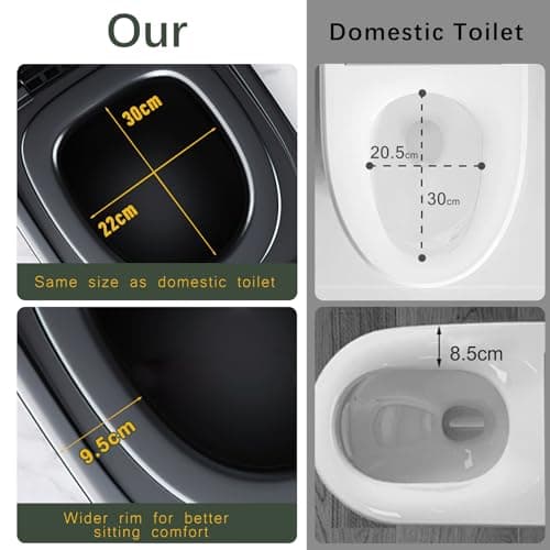 congumi Large Portable Camping Toilet, 16.9inches XXL Folding Portable Toilet for Adults, inches Travel Composting Toilets with 20pcs Trash Bags for Car, Outdoor Camping, Hiking Travel Caravan — view 3