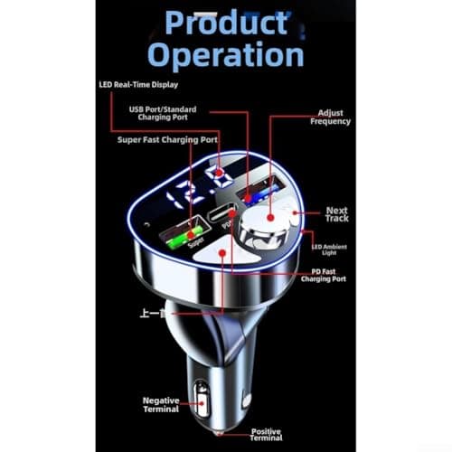 Fast Charging Car Adapter 200W for Laptop Phone Tablet(Folding 2USB+1PD) — view 6
