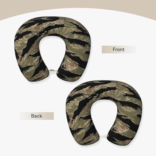 GaJher Tiger Stripe Camo U-Shaped Memory Foam Travel Pillow - Neck Support for Home, Office, Car, Airplane Travel - Lightweight — view 3