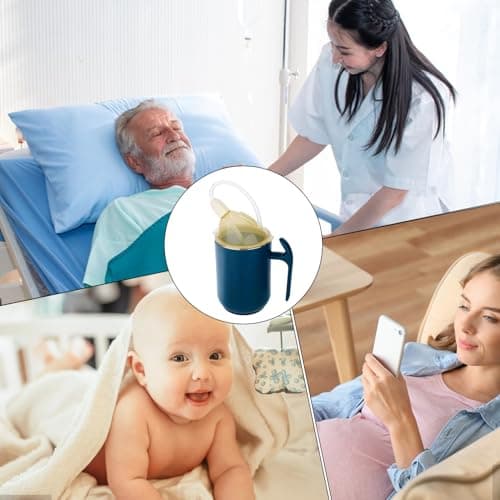 Elderly Spill Proof Cup – Stainless Steel & Pp Patient Drinking Cup | Hospital Mugs with Lid, Safe Ergonomic Design for Seniors, Patients, Loved, Friends, Caregivers — view 5