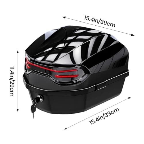 GreenWhim Universal Motorcycle Tail Box with Lock, Waterproof ABS Top Case — view 5