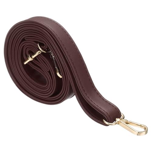 sourcing map Leather Purse Strap Crossbody, 27.6-51.2 Inch Dark Brown