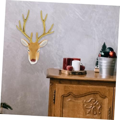 MUELODSIC Artificial Deer Head Christmas Elk Decor Holiday Party Photo Prop — view 4