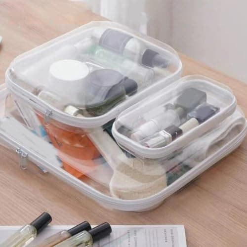 HomeVortex Hard Shell Zipper Case Transparent Storage Bag for Hard Drive Electronics - PVC Travel Pouch with Mesh Pocket 20x12x5cm(25 * 20 * 6cm-Medium) — view 6