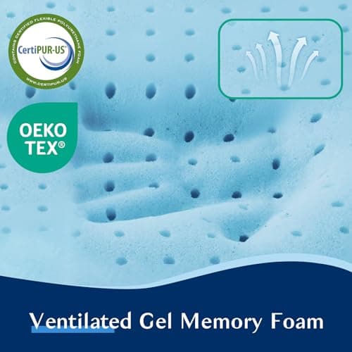 Iwacool Ultra Thin Cooling Memory Foam Pillow for Stomach and Back Sleepers/Low Profile Flat 2.25inch Stomach Sleeper Pillows with Soft Cover Washable for Sleeping — view 5