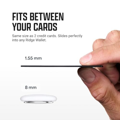 Ridge Wallet Tracker Card Compatible with Apple Find My, Slim Tracking Card - Wallet Finder, Item Locator for Luggage Tags, Passports, Phone - MFi Certified, IP68 Water Resistance (w Google) — view 2