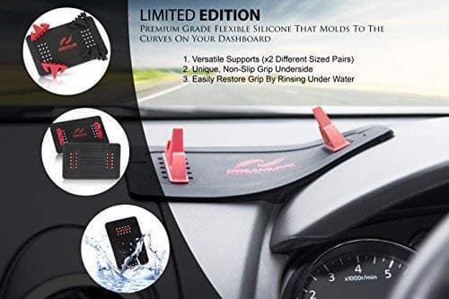 DreamLine Products Car Phone Holder Dashboard Mat - Limited Edition, for all Vehicles, Cell Phones GPS (Black/Red) — view 4