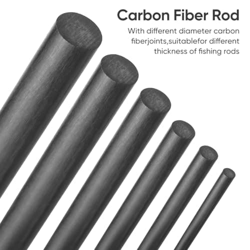 BESPORTBLE Fishing Pole Repair Tool 6pcs Carbon Fibre Rod Inserts Solid Carbon Fibre Rods for Broken Rod Repair Fishing Pole Connector for Rotary Sea Carp Rods Fishing Supplies — view 6