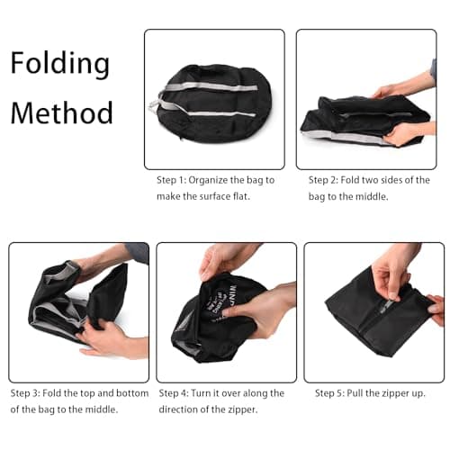 Foraineam 6 Pcs Foldable Travel Duffel Bags, Waterproof Weekender Overnight Tote Bags Personal Item Bag Lightweight Carry-on Luggage Bags for Sports, Gym, Outing, Vacation — view 6