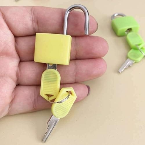 Lansonee 2 Pcs Luggage Lock with Key - Mini Padlock for Gym Locker, Suitcase, Backpack - Zinc Alloy Travel Locks (Red & Black) — view 6
