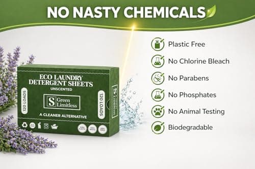 Green Limitless Eco Laundry Detergent 120 Sheets (Loads) Unscented. All the benefits of a liquid detergent, washing powder, or washing pods without any of the drawbacks. — view 4
