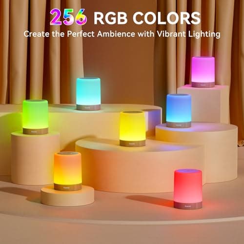 Auxmir Night Light, 3000mAh Rechargeable Touch Dimmable LED Lamp, Brown — view 2