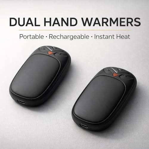EVAPURE USB Rechargeable Hand Warmers 2 Pack Portable Electric Hand Warmer with 3 Heating Settings, 3600mAh Battery Powered Handwarmer for Outdoor Camping Hiking Hunting Cold Weather Use — view 2
