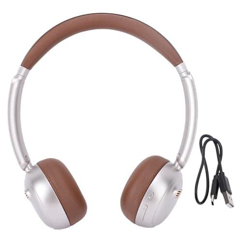 LUCKDANO Bluetooth Headphones Over Retro Bluetooth 5.4 Over Ear Headphones Wireless Headset Noise Canceling with Lossless Sound & Lightweight Comfort for Travel, Matte Texture Brown (Brown) — view 6