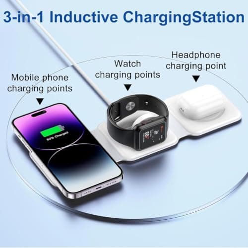 3 in 1 Wireless Charging Station for Apple Devices Foldable Travel Fast — view 2