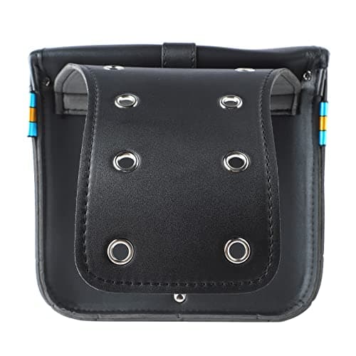 Motorcycle Saddle Bag, PU Leather Waterproof Rear Seat Saddle Bag, 1 Pair Motorcycle Side Saddlebags Travel Tool Tail Luggage-Black — view 5