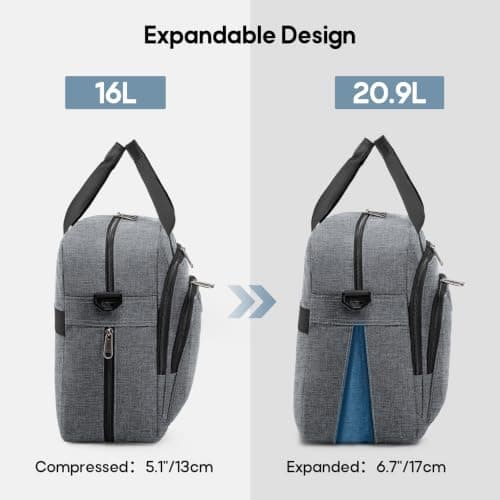 RAINSMORE 17.3 inch Laptop Bag for Men,Expandable Briefcase for Work — view 6