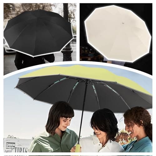 FANSEZQ Stormproof Inverted Umbrella - Automatic Open Close, 40 Ribs Heavy Duty Compact Folding Umbrella, ø 105 Cm Uv Protection Rain Umbrella For Men And Women (Black) — view 4