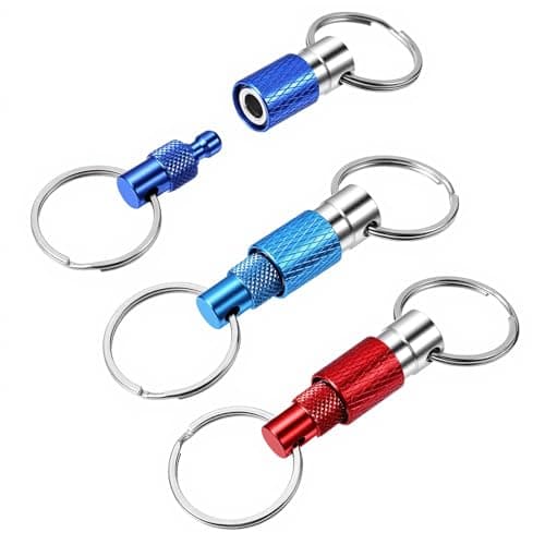 guduling 3Pcs Pull Apart Key Rings,3 Color Quick Release Keyring,Aluminum