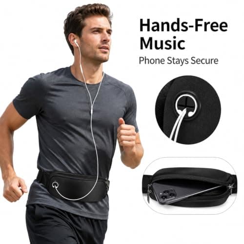 LUFFLOK Black Waterproof Bag Running Waist Pack Waterproof Bumbags — view 5