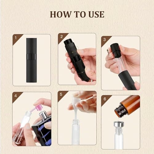 Toureal Travel Perfume Atomiser Refillable, 3Pcs Pinstripe Spray Bottle — view 4