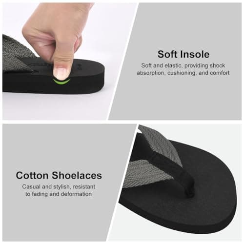 BSBUY Unisex Flip Flops Mens Flatform Beach Flip-Flop EVA Slippers Ladies Girls Yoga Mat Cushion Thong Sandals Beach Travel Platform Sandals Slip-Resistant Flat Flip Flops for Shower(UK:7.5-8.5) — view 4