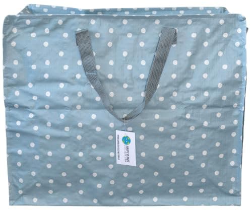 Happy Planet Giftshop Large Jumbo Storage Bag with Zip 58 x 47 x 30cm 80l (Duck Egg Blue Polka Dot Design) (Single - Multipacks Available) — view 2