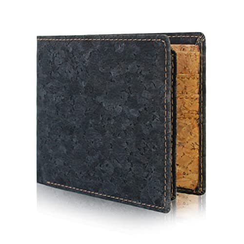 Boshiho RFID Blocking Wallet, Eco-Friendly Cork Slim Bifold Credit Card Holder Gift for Men & Women (0114-black)