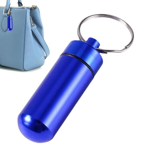 Portable Pill Keychain - 1.97in Metal Pill Box | Waterproof Pills Case — view 5