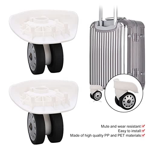 LIZEALUCKY 1 Pair A88 Luggage Caster, Porous Wheel Suitcase Luggage Replacement Casters for Travel Bags Large Size (White) — view 3