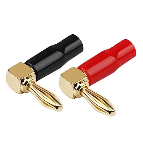Goaycer 90 Degree Banana Plugs - 24K Gold Plated 4mm Speaker Connector (8 Pack) — view 2