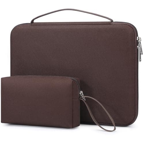 HYZUO 15-16 Inch Hard Shell Laptop Case Sleeve for MacBook, Coffee Brown