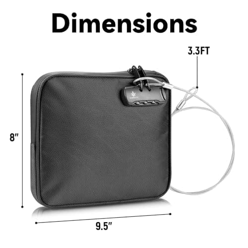 KOSMCCO Beach Locking Bag, 9x7.5 Inch Portable Safe for Phone, Wallet, Keys | Anti-Theft Locking Travel Pouch for Pool, Vacation (Black) — view 6