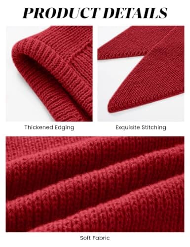 heekpek Hooded Scarf for Women 2 in 1 Hat Scarf Red — view 4