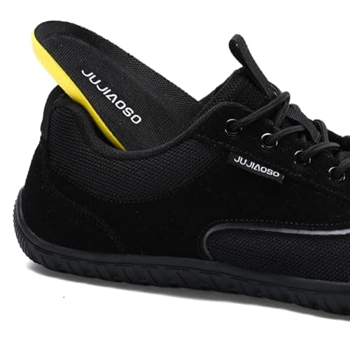 JUJIAOSO Unisex Wide Barefoot Shoes for Men Women Outdoor Trail Running Minimalist Walking Shoes Lightweight and Breathable(Black,UK 9) — view 6