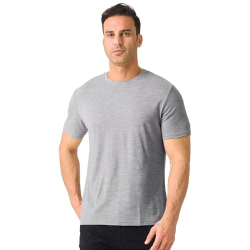 Merino Protect 100% Merino Wool T Shirt Mens Odor Resistance Base Layer Lightweight Hiking Travel T-Shirt Soft Undershirt