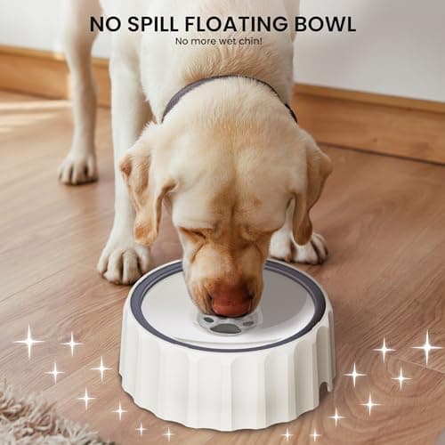 Non Spill Dog Water Bowl, Slow Drink No Slip Splash-Free Pet Water Bowl with Large Capacity Vehicle Carried Pet Water Water Bowl for Dogs and Cats Puppy, 2L/70oz — view 5