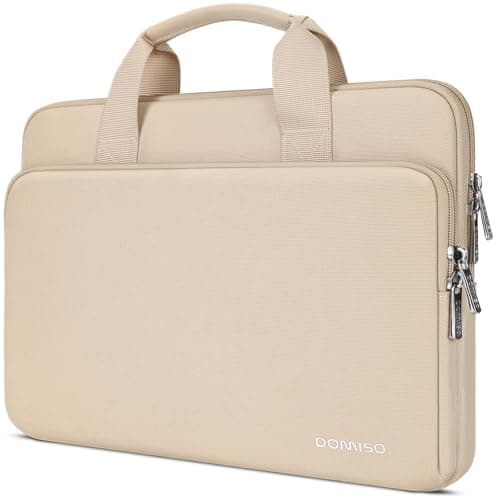 DOMISO 16 inch Water-Resistant Laptop Sleeve Bag Carrying Case with Handle for 16" Dell/HP Pavilion Envy/ThinkPad IdeaPad/ASUS Vivobook,Beige