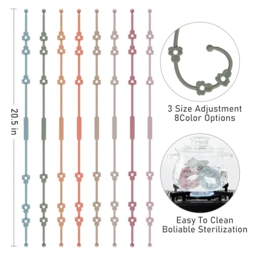 Dummy Clip, Adjustable Silicone Toy Straps for Baby, Pacifier Holder — view 6