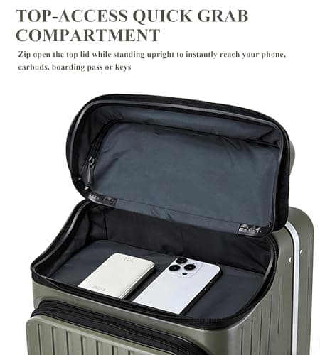 feilario Top Opening Business Carry On Luggage, Front Pocket, TSA Lock — view 3