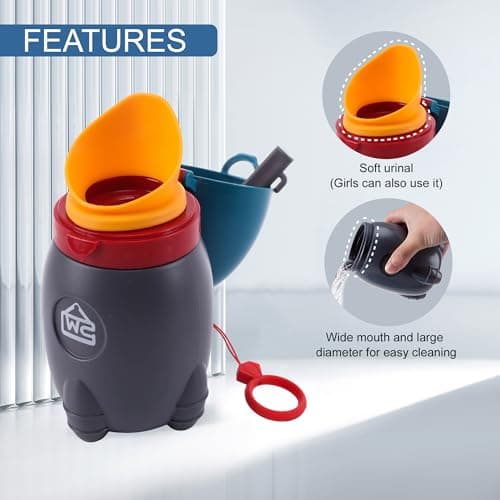 DIJIAMEIYA Travel Urinal for Kids,Rocket Toys Portable Emergency Urinal for Toddler,Light and Easy to Carry,Suitable for Car,Travel,Camping and Children's Urinal Potty Training(Deep Blue) — view 4