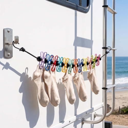 Focenat 2 Pack Travel Clothes Line, Retractable Washing Line with 24 Pegs — view 4