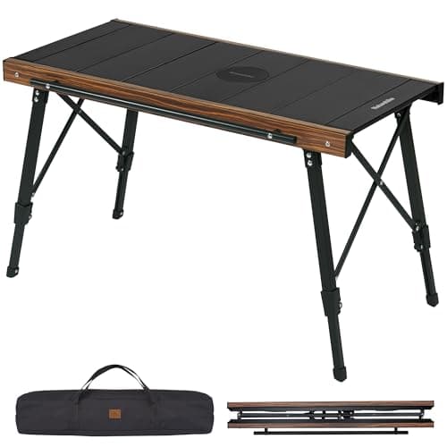 Naturehike Upgraded IGT Camping Table, Height Adjustable IGT Cook System, Folding Portable Camp Table with Carry Bag for Outdoor Car Camping Picnic RV Trip Patio Backyard BBQ