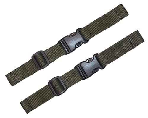 25mm Webbing Strap with Quick Release and Length-Adjusting Buckles (Pack of Two) (olive green, 60cm)