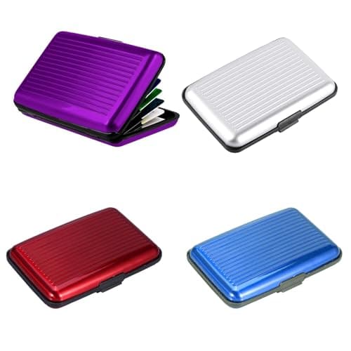 Wrbugukeji Metal ID Organiser Wallet, 4 Pcs Aluminium Credit Card Wallet