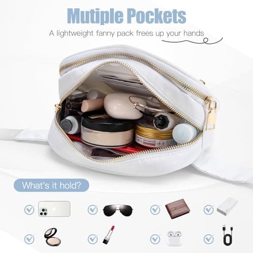 Bumbags for Ladies Rhombic Bum Bag Women Nylon Water Resistant Bumbag Black — view 3