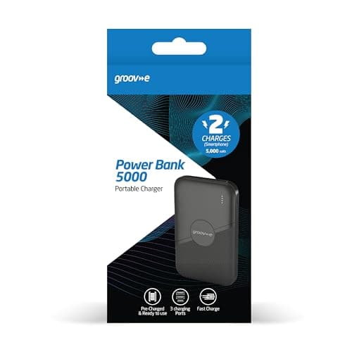 groov e Power Bank 5000 - Portable Phone Charger Power Bank for Smartphone, Android, & iPhone - 5000mAh Power Bank Fast Charging - USB-A & USB-C Output, USB-C Input - Pre-Charged — view 2